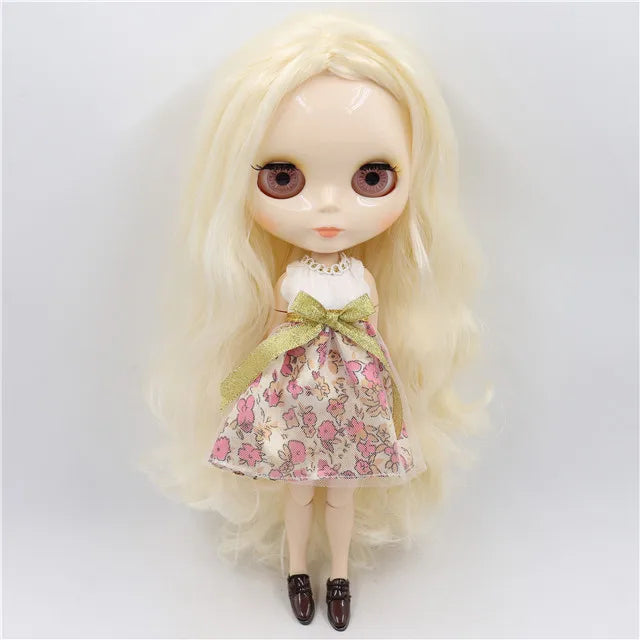 ICY DBS Blyth Doll toy joint body white skin shiny face with clothes and shoes, 30cm 1/6 toy girl gift