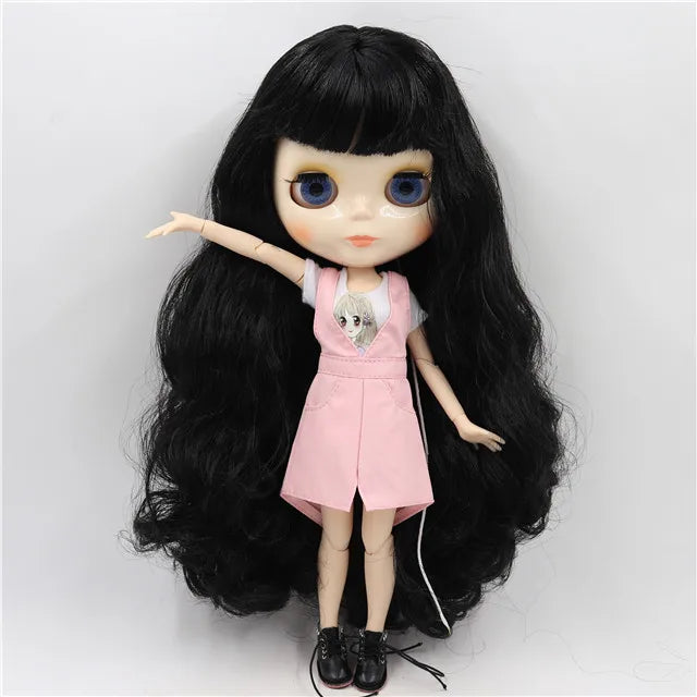 ICY DBS Blyth Doll toy joint body white skin shiny face with clothes and shoes, 30cm 1/6 toy girl gift