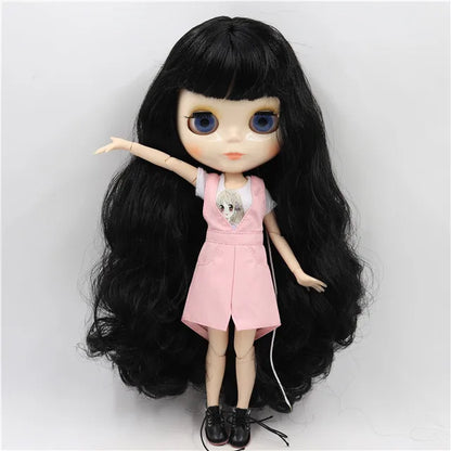 ICY DBS Blyth Doll toy joint body white skin shiny face with clothes and shoes, 30cm 1/6 toy girl gift