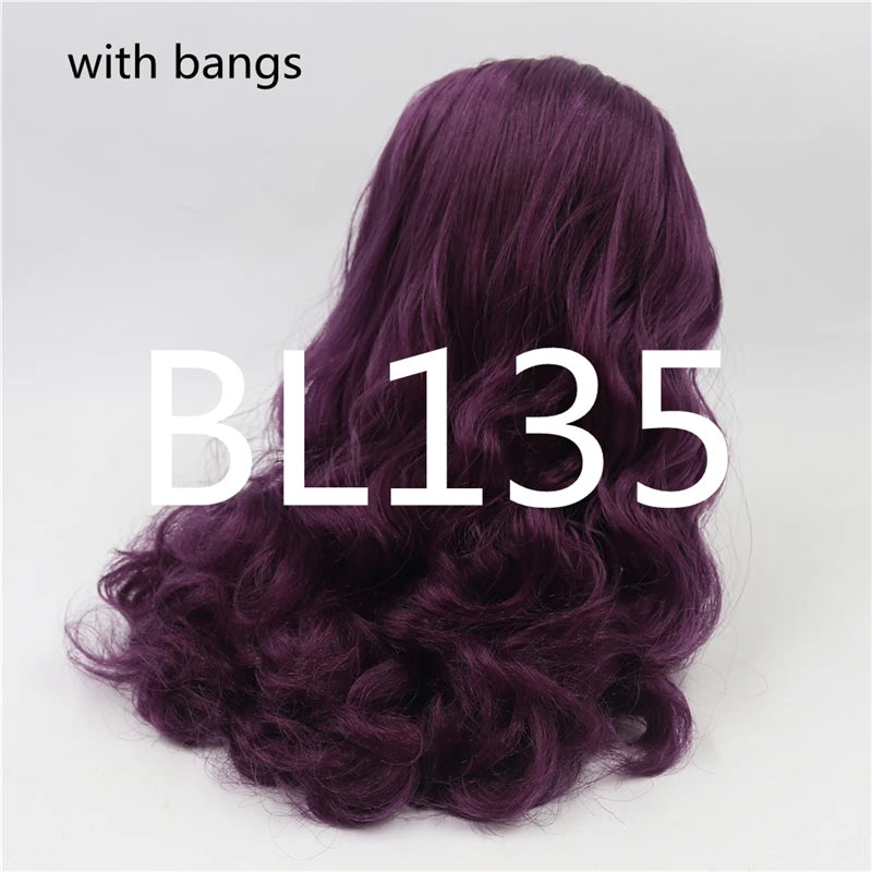 ICY DBS blyth doll rbl scalp and dome wavy hair multi-color wig for custom doll anime toy white skin mix hair
