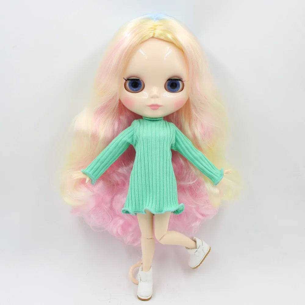 ICY DBS Blyth Doll 1/6 bjd 30cm toy joint body white skin shiny face nude doll