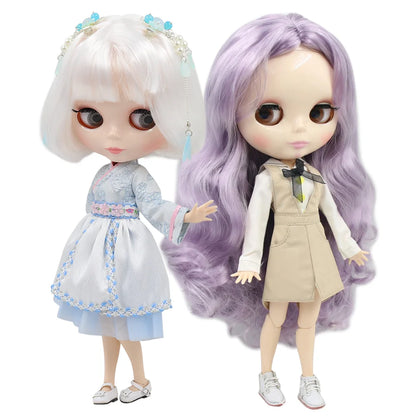 ICY DBS Blyth Doll 1/6 bjd 30cm toy joint body white skin shiny face nude doll