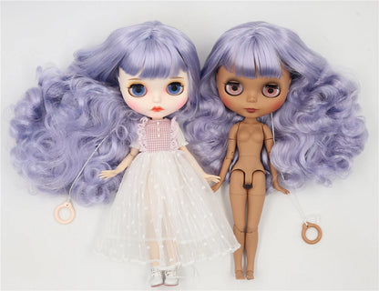 ICY DBS Blyth Doll 1/6 bjd blue mix violet hair joint body matte face 30cm nude doll toy anime girls gift