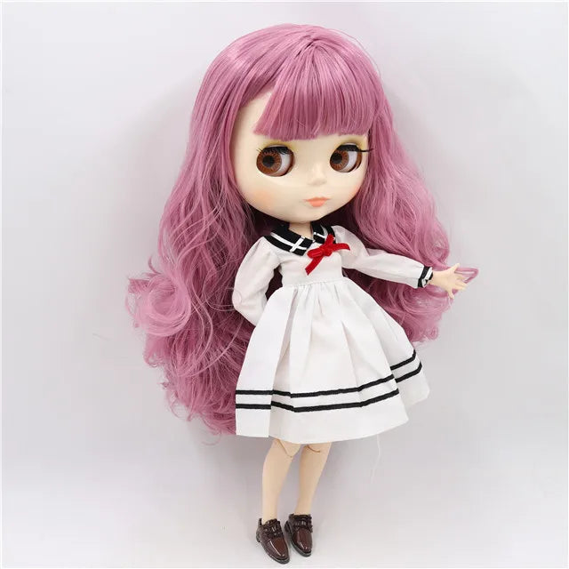 ICY DBS Blyth Doll toy joint body white skin shiny face with clothes and shoes, 30cm 1/6 toy girl gift