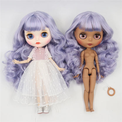 ICY DBS Blyth Doll 1/6 bjd blue mix violet hair joint body matte face 30cm nude doll toy anime girls gift