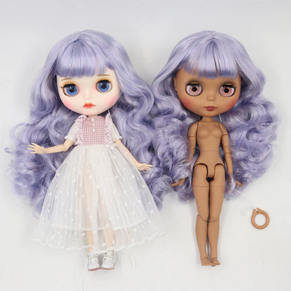 ICY DBS Blyth Doll 1/6 bjd blue mix violet hair joint body matte face 30cm nude doll toy anime girls gift