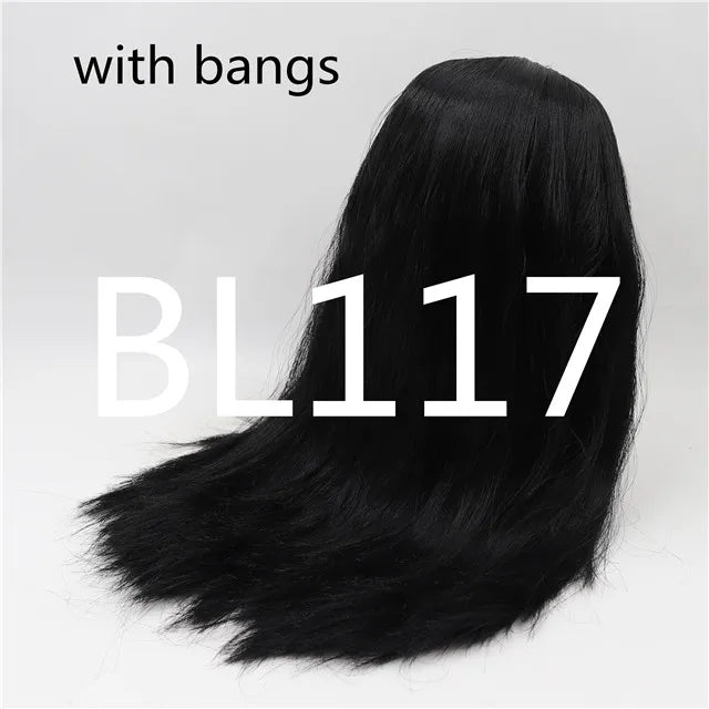 DBS blyth doll icy doll RBL wig only rbl scalp and dome straight hair for DIY custom anime blue hair purple hair black hair