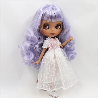 ICY DBS Blyth Doll 1/6 bjd blue mix violet hair joint body matte face 30cm nude doll toy anime girls gift