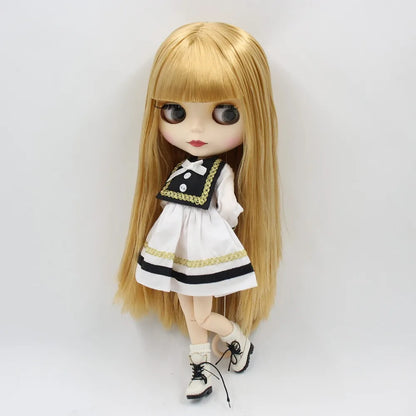 ICY DBS Blyth doll clothes outfits toy for blyth doll icy joint body licca body pink dress white hat