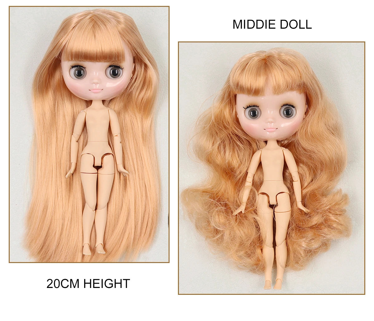 ICY DBS blyth middie doll 1/8 BJD shiny face long hair joint body 20cm toy girls gift