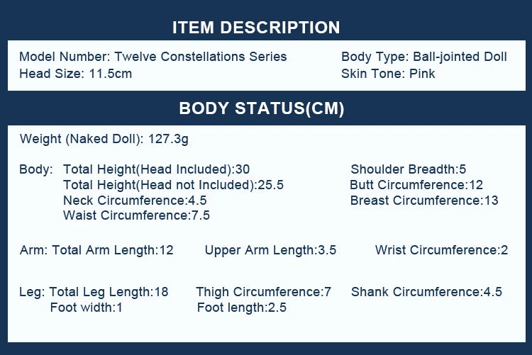 DBS 1/6 BJD toy 30cm constellations doll joint body with outfit shoes stand box toy girls gift anime doll