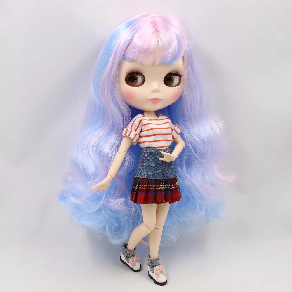 ICY DBS Blyth Doll 1/6 bjd 30cm toy joint body white skin shiny face nude doll