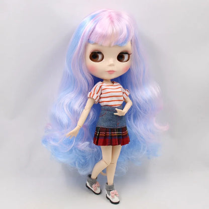 ICY DBS Blyth Doll 1/6 bjd 30cm toy joint body white skin shiny face nude doll