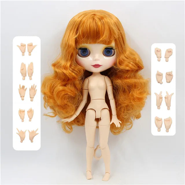ICY DBS Blyth Doll 1/6 bjd 30cm toy joint body white skin shiny face nude doll