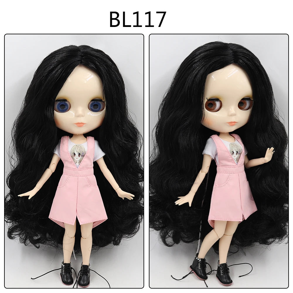 ICY DBS Blyth Doll toy joint body white skin shiny face with clothes and shoes, 30cm 1/6 toy girl gift