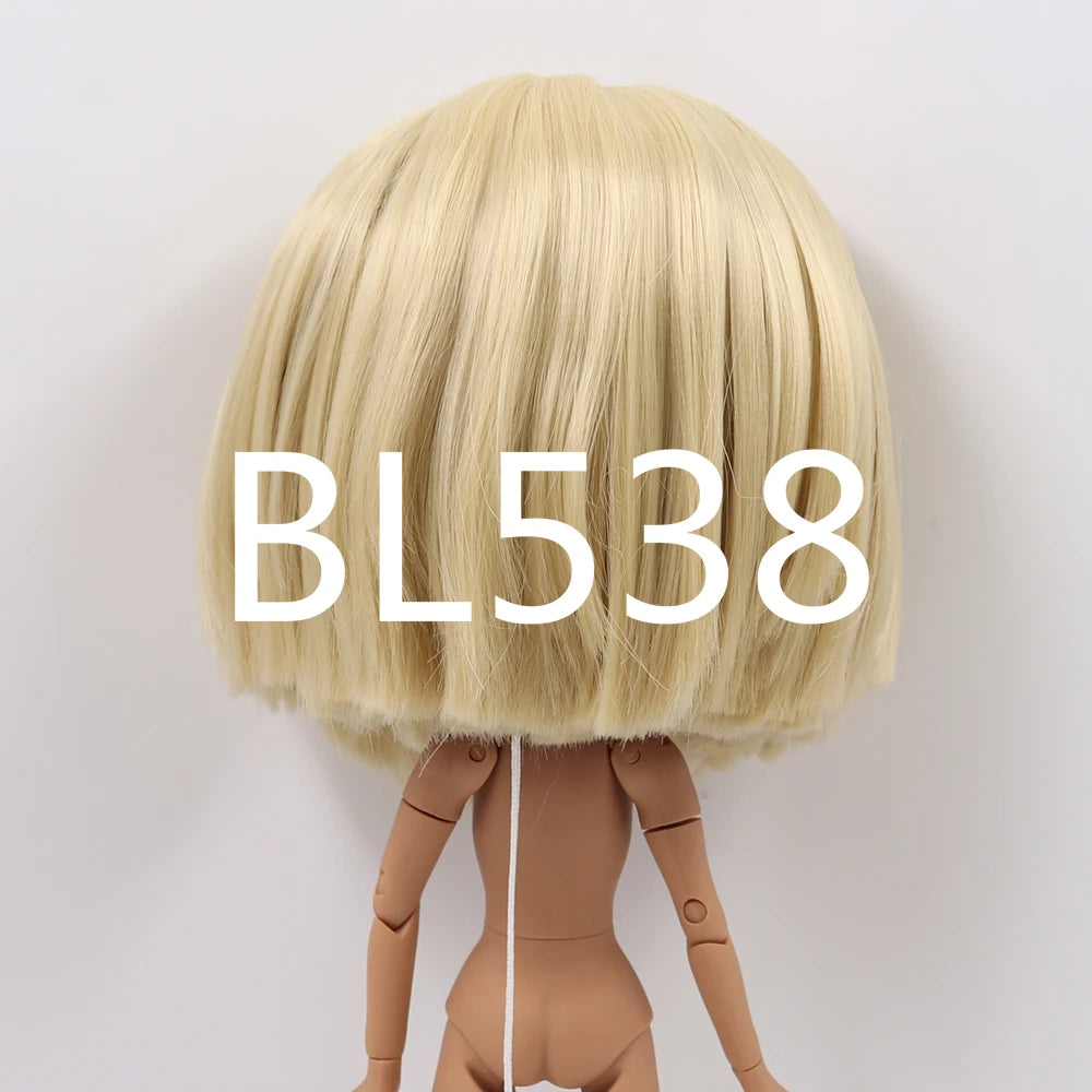 DBS blyth doll icy doll rbl scalp and dome short hair wig toy accessory for DIY custom doll anime blonde hair black hair