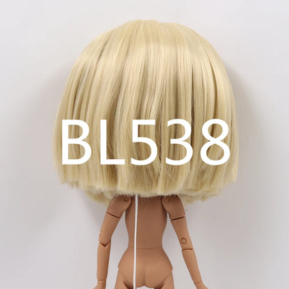 DBS blyth doll icy doll rbl scalp and dome short hair wig toy accessory for DIY custom doll anime blonde hair black hair