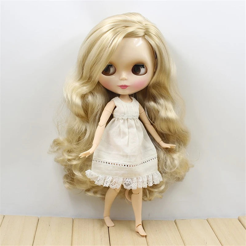 ICY DBS Blyth Doll 1/6 bjd toy blonde hair joint body side parting hair shiny face 30cm girls gift anime