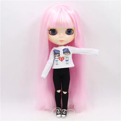 ICY DBS Blyth Doll toy joint body white skin shiny face with clothes and shoes, 30cm 1/6 toy girl gift