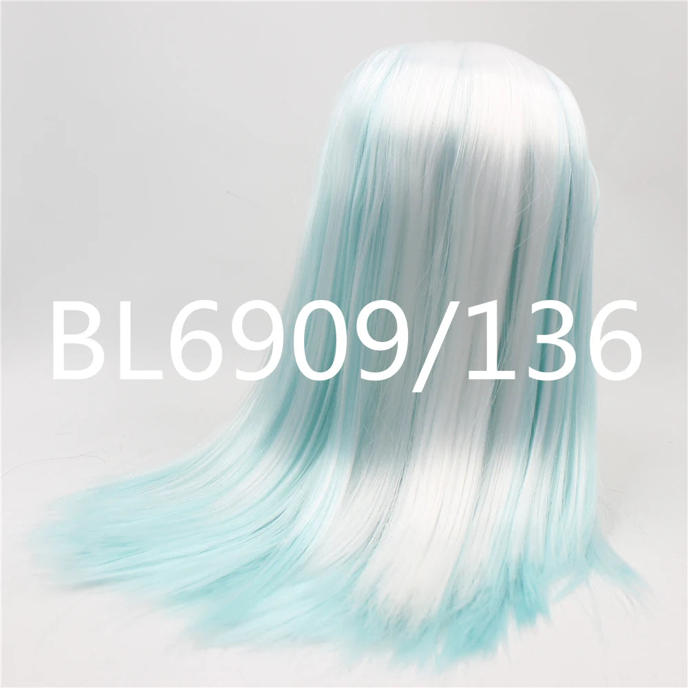 ICY DBS blyth doll rbl scalp and dome wavy hair multi-color wig for custom doll anime toy white skin mix hair