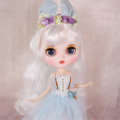 ICY DBS Blyth doll licca toy clothes lace wedding dress rabbit headdress anime bunny suit girls gift