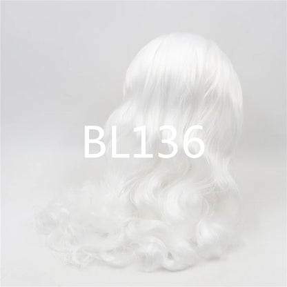 DBS blyth doll icy wig rbl scalp and dome wavy hair DIY doll accessory anime toy white hair purple hair