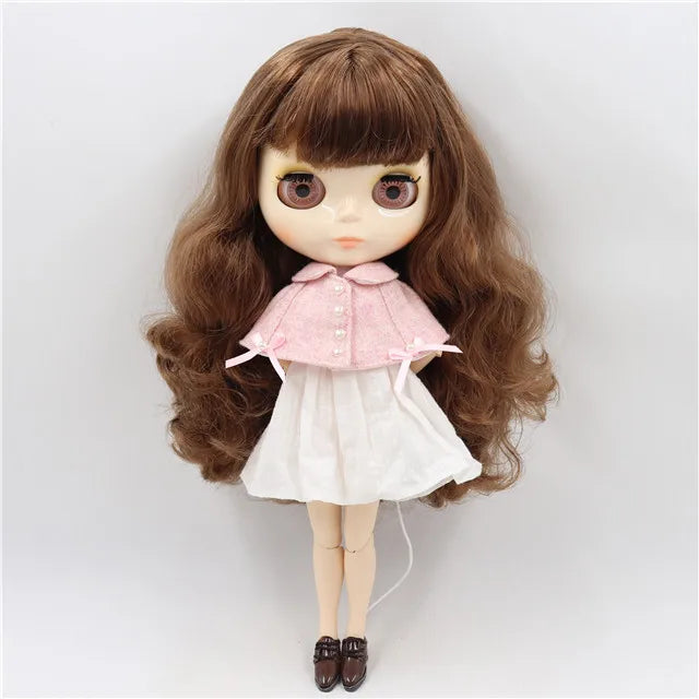 ICY DBS Blyth Doll toy joint body white skin shiny face with clothes and shoes, 30cm 1/6 toy girl gift