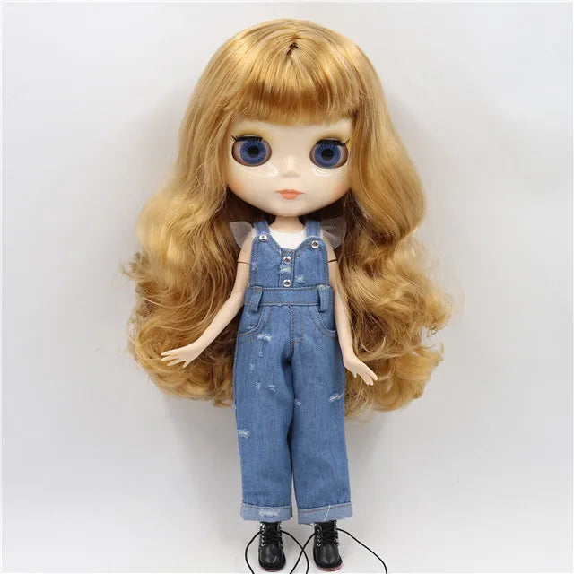 ICY DBS Blyth Doll toy joint body white skin shiny face with clothes and shoes, 30cm 1/6 toy girl gift