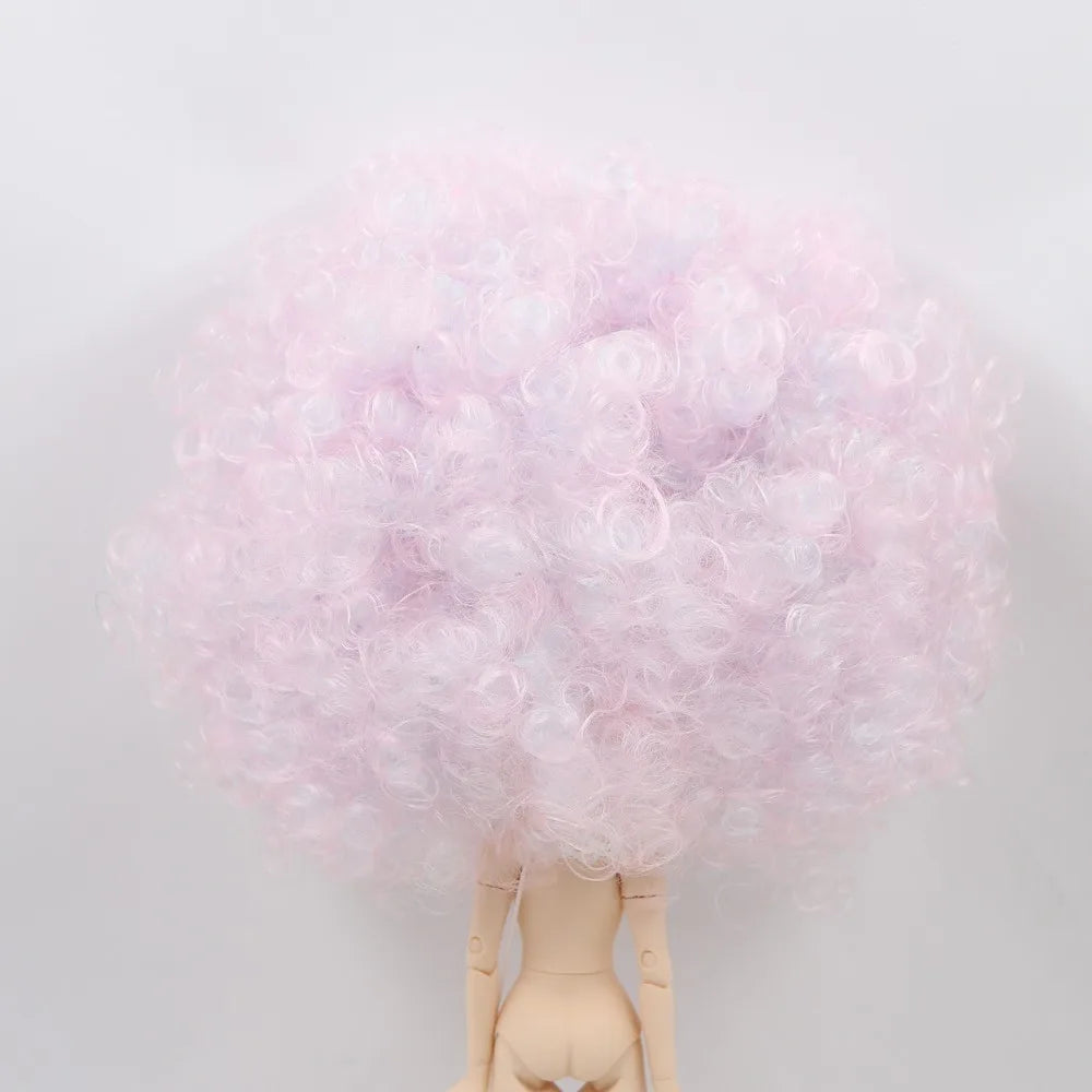 DBS blyth doll icy RBL scalp wigs for doll curly hair without bangs for DIY custom doll anime brown hair black hair white skin