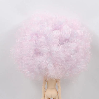 DBS blyth doll icy RBL scalp wigs for doll curly hair without bangs for DIY custom doll anime brown hair black hair white skin