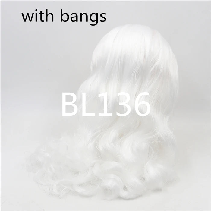 DBS blyth doll icy wig rbl scalp and dome wavy hair DIY doll accessory anime toy white hair purple hair