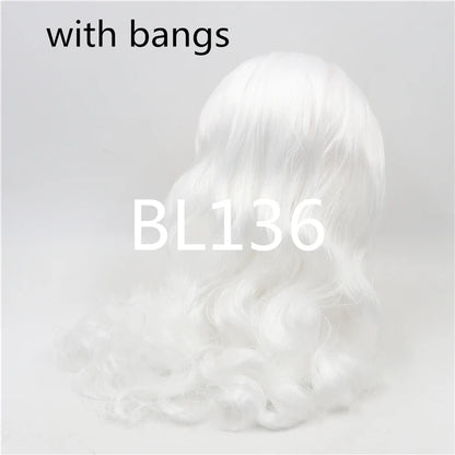 DBS blyth doll icy wig rbl scalp and dome wavy hair DIY doll accessory anime toy white hair purple hair