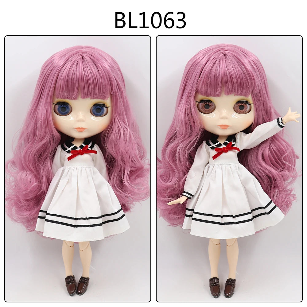 ICY DBS Blyth Doll toy joint body white skin shiny face with clothes and shoes, 30cm 1/6 toy girl gift