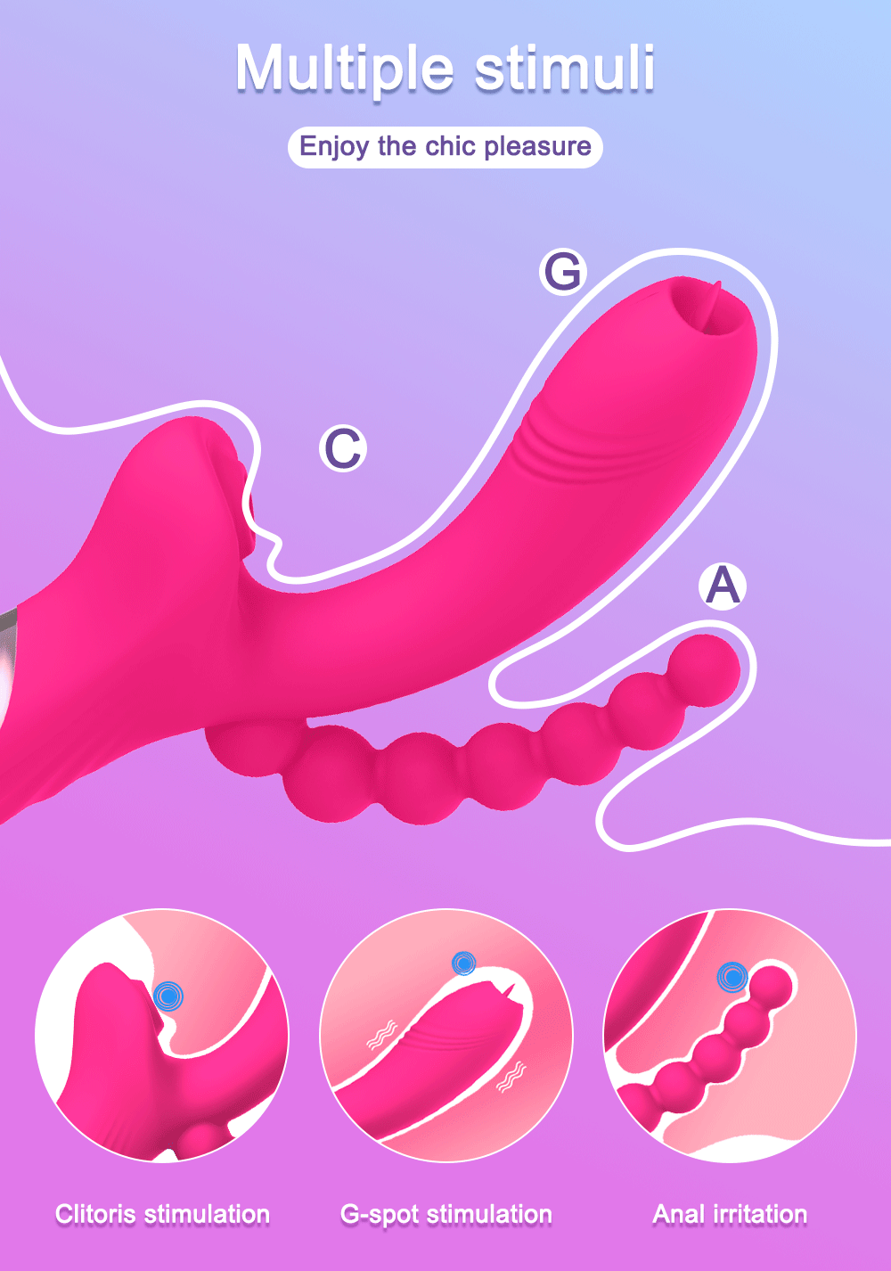 3 In 1 Clit Sucker Vagina Sucking Vibrator Clitoris Stimulator Blowjob Oral Nipple Sex Toys for Adults 18 Women Products
