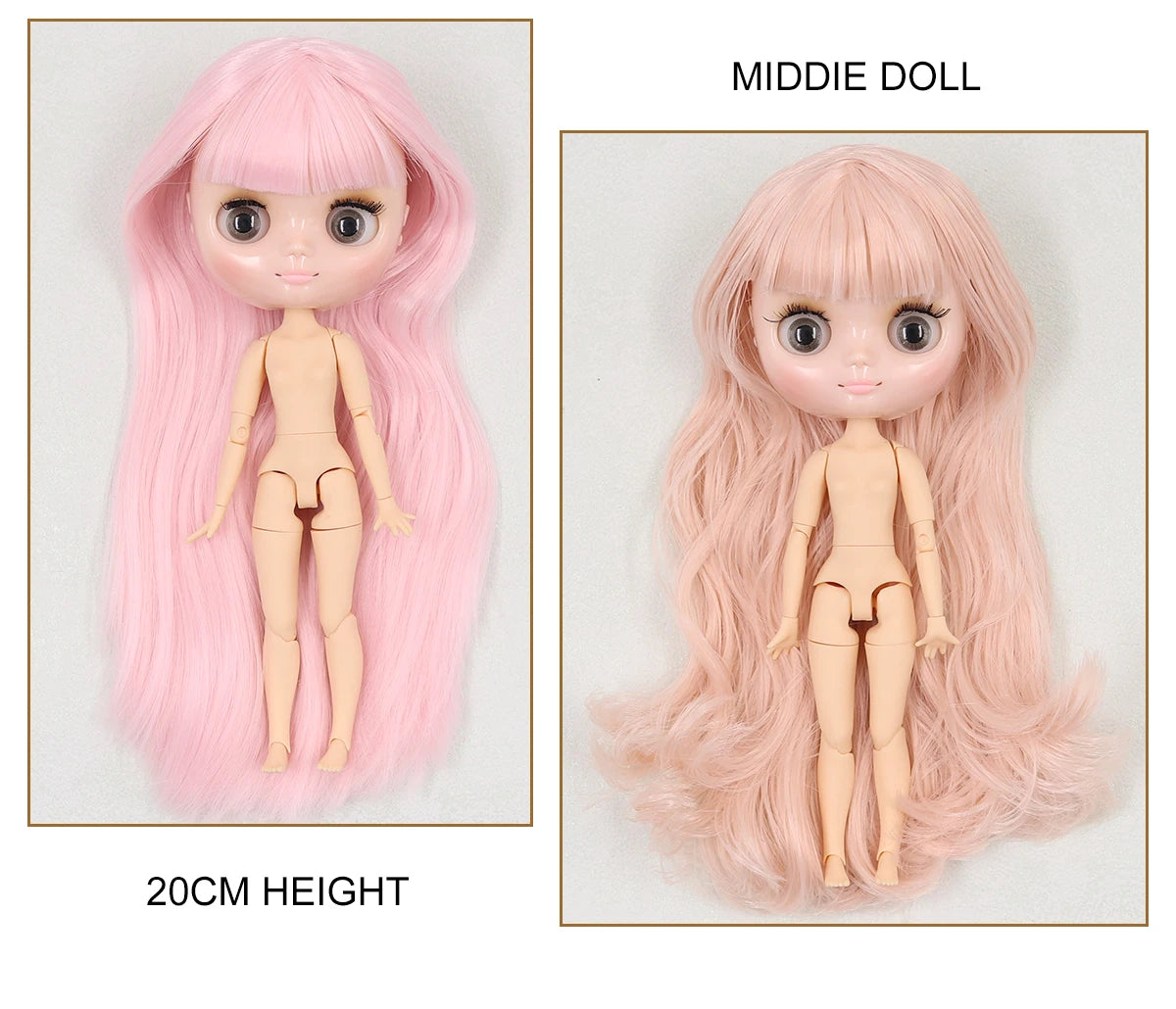 ICY DBS blyth middie doll 1/8 BJD shiny face long hair joint body 20cm toy girls gift