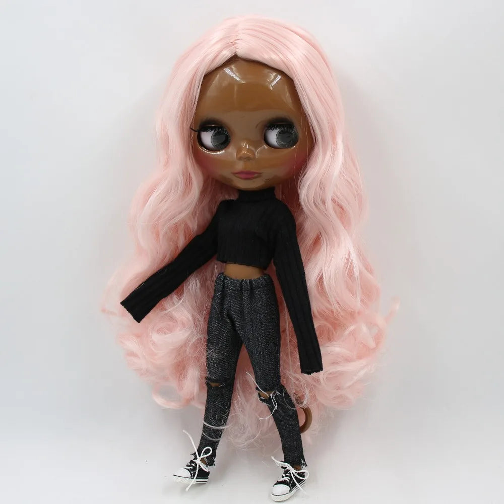 ICY DBS Blyth Doll Toy blyth doll joint body super black skin bjd 30cm doll for DIY custom doll anime girls