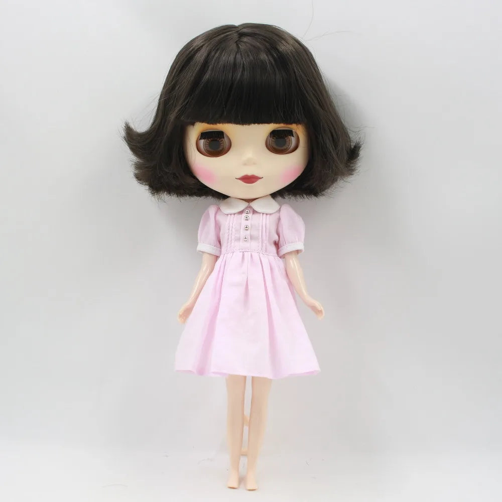 ICY DBS Blyth doll licca body pink blue yellow dress simple clothes cute