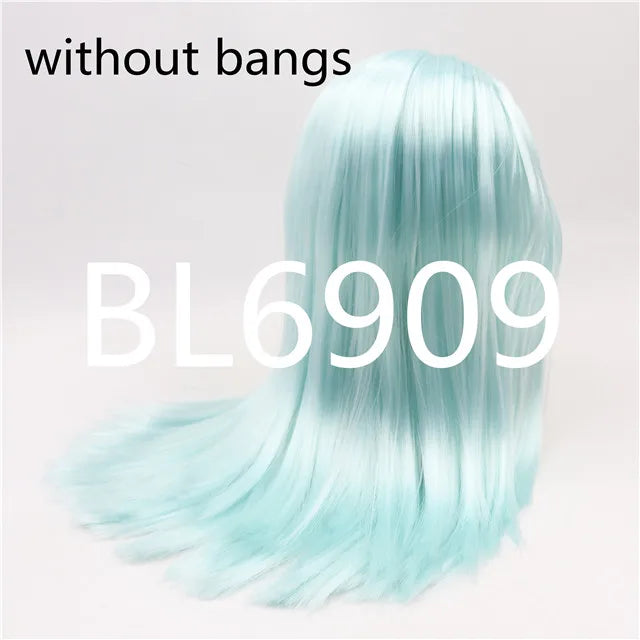 DBS blyth doll icy doll RBL wig only rbl scalp and dome straight hair for DIY custom anime blue hair purple hair black hair