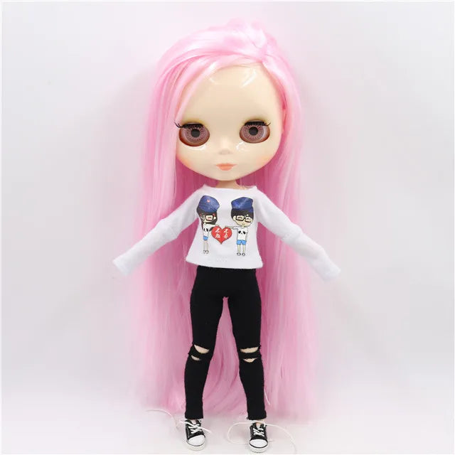 ICY DBS Blyth Doll toy joint body white skin shiny face with clothes and shoes, 30cm 1/6 toy girl gift
