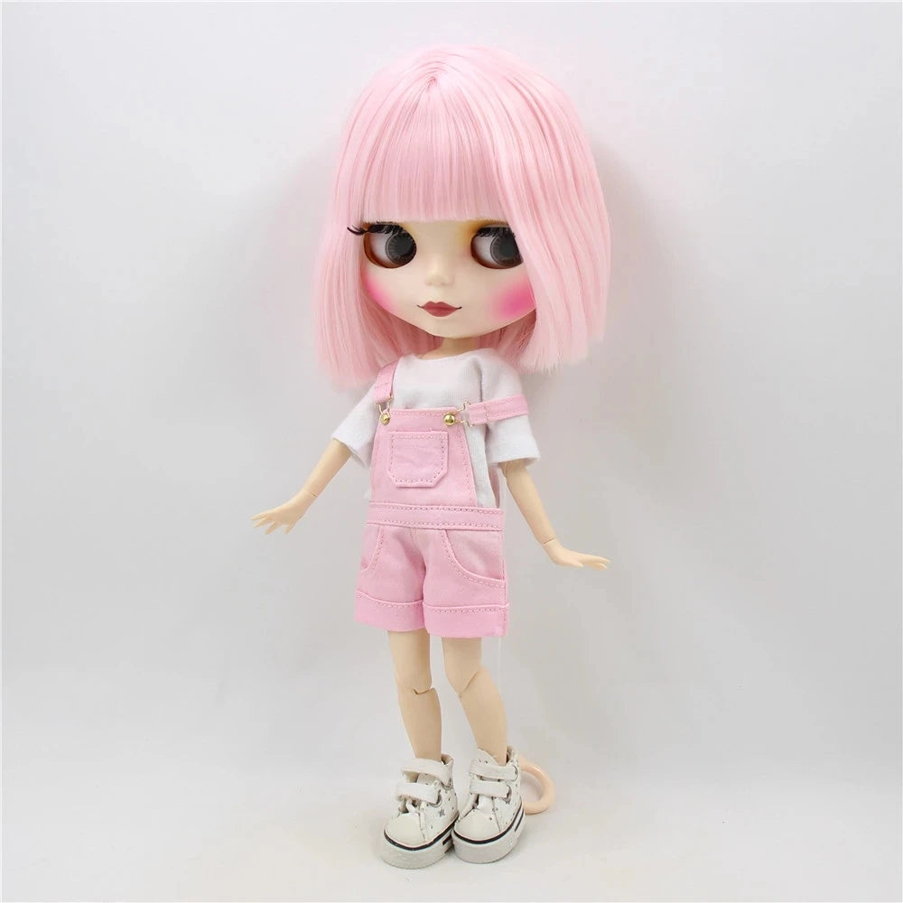 ICY DBS Blyth Doll short pink hair matte face joint body white skin long hair 1/6 bjd anime toy