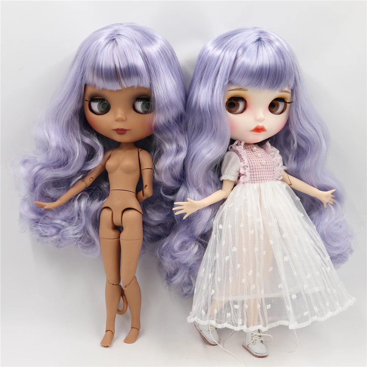 ICY DBS Blyth Doll 1/6 bjd blue mix violet hair joint body matte face 30cm nude doll toy anime girls gift