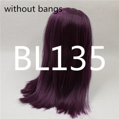 DBS blyth doll icy wig rbl scalp and dome straight hair anime toy purple hair silver hair blonde hair