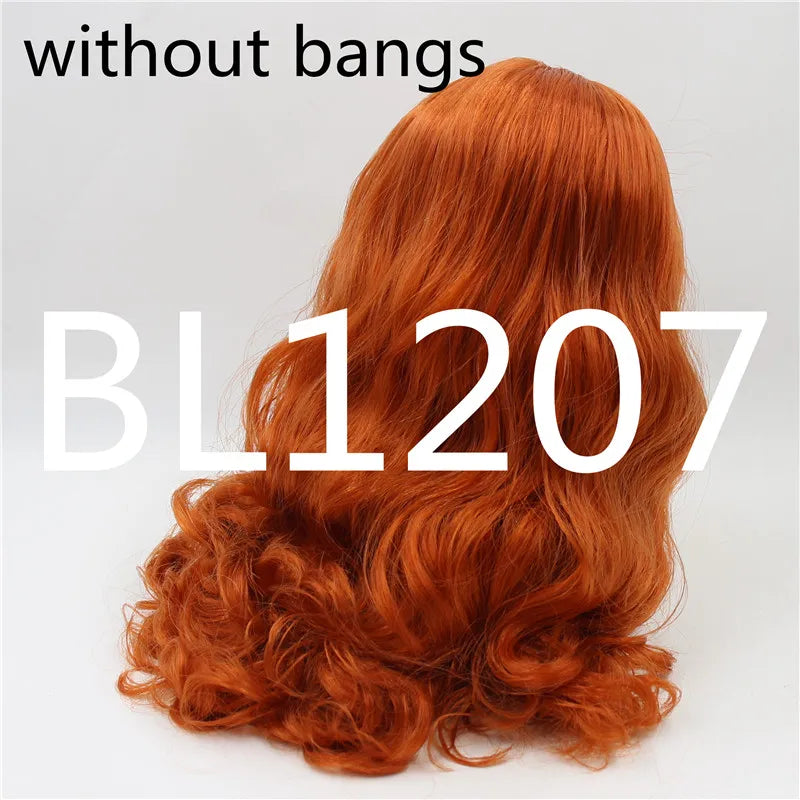 DBS ICY blyth doll hair toy wig rbl scalp and dome wavy hair for customized doll white skin golden hair brown hair