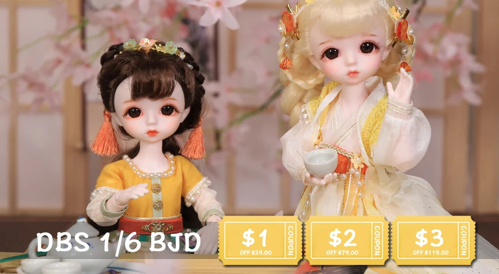 DBS 1/6 BJD DREAM FAIRY Doll Mechanical Joint Body With Makeup Hair Eyes Clothes Shoes Girls SD Anime