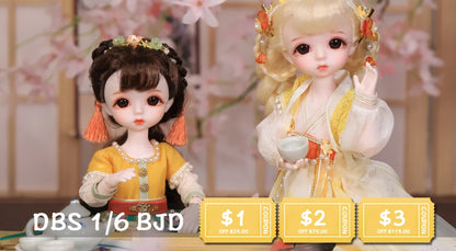 DBS 1/6 BJD DREAM FAIRY Doll Mechanical Joint Body With Makeup Hair Eyes Clothes Shoes Girls SD Anime