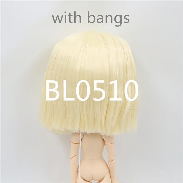 DBS blyth doll icy doll rbl scalp and dome short hair wig toy accessory for DIY custom doll anime blonde hair black hair