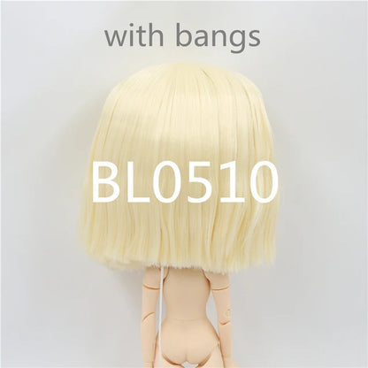 DBS blyth doll icy doll rbl scalp and dome short hair wig toy accessory for DIY custom doll anime blonde hair black hair