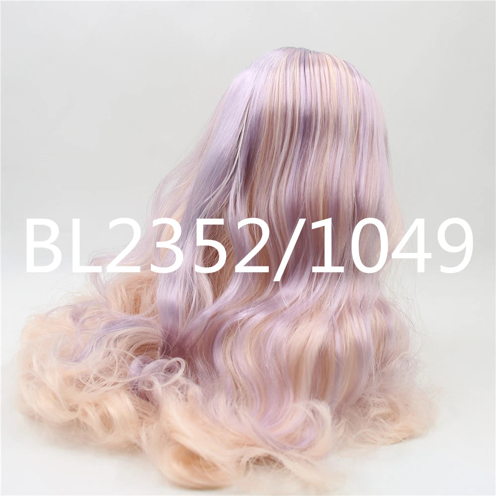 ICY DBS blyth doll rbl scalp and dome wavy hair multi-color wig for custom doll anime toy white skin mix hair
