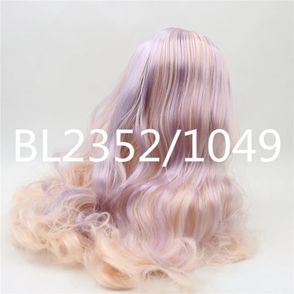 ICY DBS blyth doll rbl scalp and dome wavy hair multi-color wig for custom doll anime toy white skin mix hair