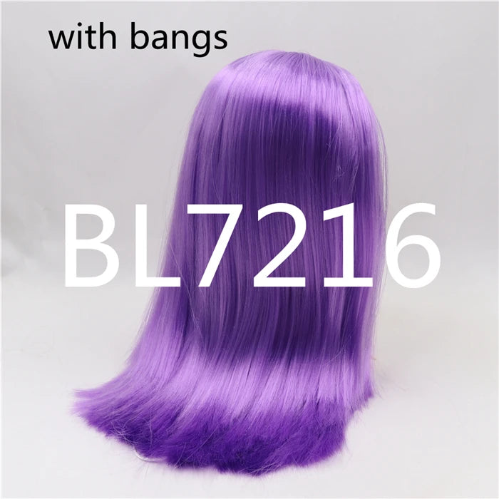 DBS blyth doll icy doll RBL wig only rbl scalp and dome straight hair for DIY custom anime blue hair purple hair black hair